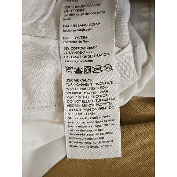 Eddie Bauer Men’s Two-Way Stretch Canvas Utility Pants Tan Size 32X30 NWT - Picture 11 of 12